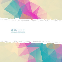 torn paper with triangles and polygon mesh vector image