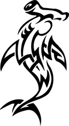 Tribal Shark Silhouette Vector Image