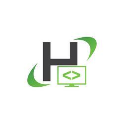 Programming code and technology logo template vector