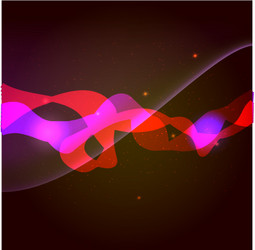 abstract smooth wave light and sparkle on dark vector