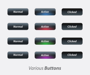 Active button non-activ ui ux kit vector