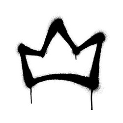 Black Overspray Crown Graffiti Art vector