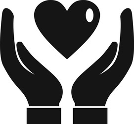 hands keep heart icon simple style vector