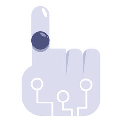 robot hand touching digital button with fingertip vector image