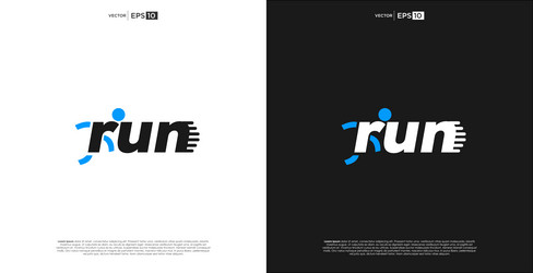 Run wordmark logo with hidden message Royalty Free Vector