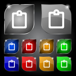 text file icon sign set of ten colorful buttons vector image