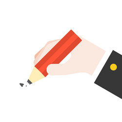 hand hold broken pencil flat design vector