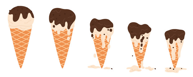 ice cream choco melts set sequence game animation vector