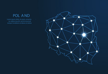 Poland Communication Network Map Image A Low Vector Image