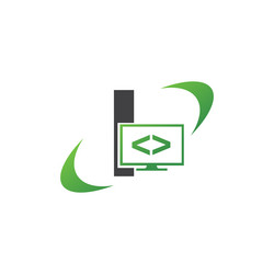 Programming code and technology logo template vector