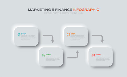 4 steps business infographic presentation vector