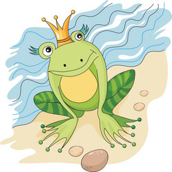 Cute Cartoon Frog Vector Image