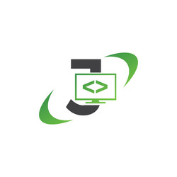 programming code and technology logo template vector image