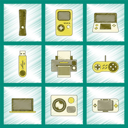 assembly flat shading style icon technology game vector image