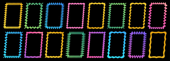 cloudy wave curve edge borders set vector image