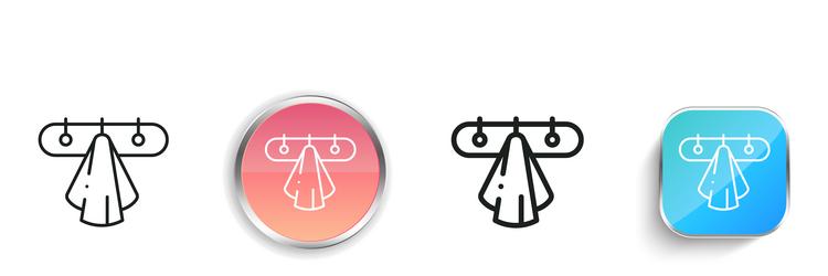coat rack icon thin linear regular and button vector image