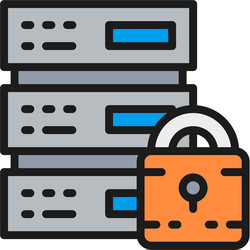 Safe server protected data center web vector