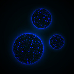 sphere with connected lines and dots wireframe vector image