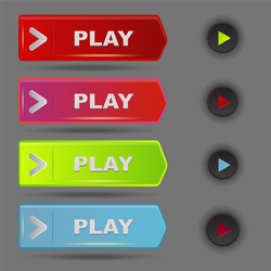 Ui interface button play media internet website vector