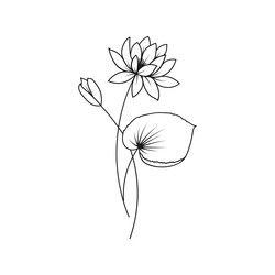 July birth flower water lily tattoo water lily Vector Image