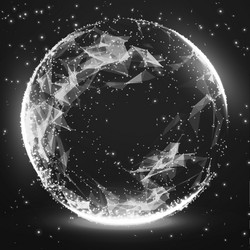 abstract 3d illuminated distorted mesh sphere vector image