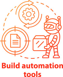 build automation tools concept icon robot helper vector image