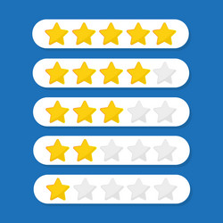 Five stars customer product rating review flat vector