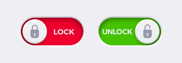 lock and unlock toggle switch buttons vector image