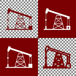 Oil drilling rig sign black and white Royalty Free Vector