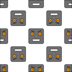 Seamless pattern of robots vector