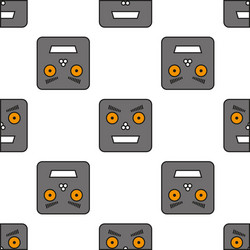 Seamless pattern of robots vector