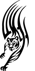 Tribal Tiger Silhouette Vector Image