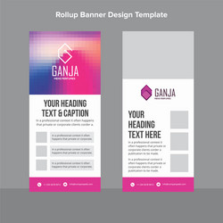 digital geometric rollup banner with pink and blue Vector Image