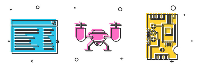 set software web developer programming code vector image