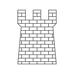 ancient brick defense tower thin line icon vector