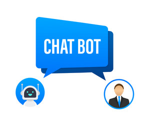 chat bot using laptop computer robot virtual vector image