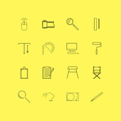 Design elements linear icon set simple outline vector