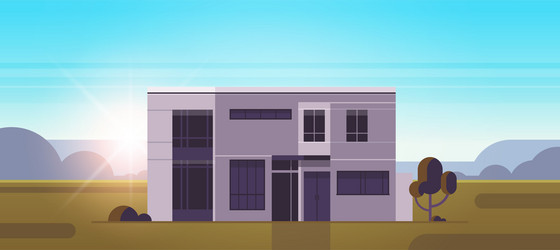 Modern house building exterior and urban vector