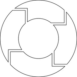 4 arrows in circle vector