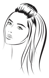 Elegant Girl Portrait Vector Image