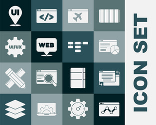 set website statistic ui or ux design template vector image