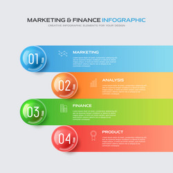 Colorful infographic presentation with 4 options vector