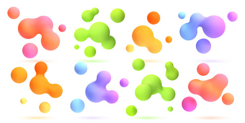 3d abstract blobs set vector