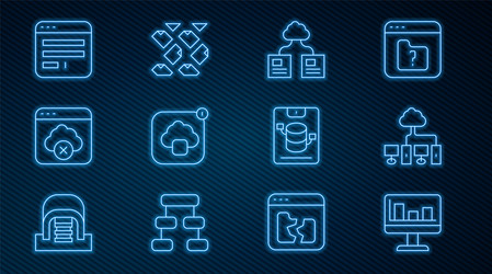 set line monitor with graph chart computer vector image