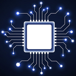 cpu microprocessor isolated on white background vector image
