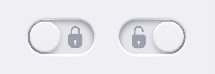 lock and unlock toggle switch buttons vector image