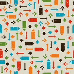 Seamless retro pattern with pointers arrows vector