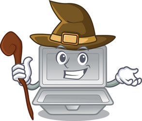 witch open styrofoam in character box vector image