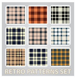 abstract retro patterns set textile background vector