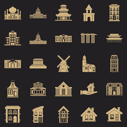 building site icons set simple style vector image